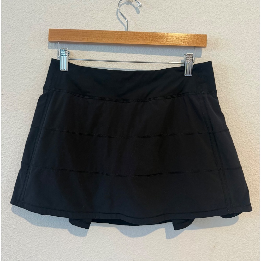 Lululemon Pace Rival Mid-Rise Skirt Tall Black Athletic Tennis Skort Size 6